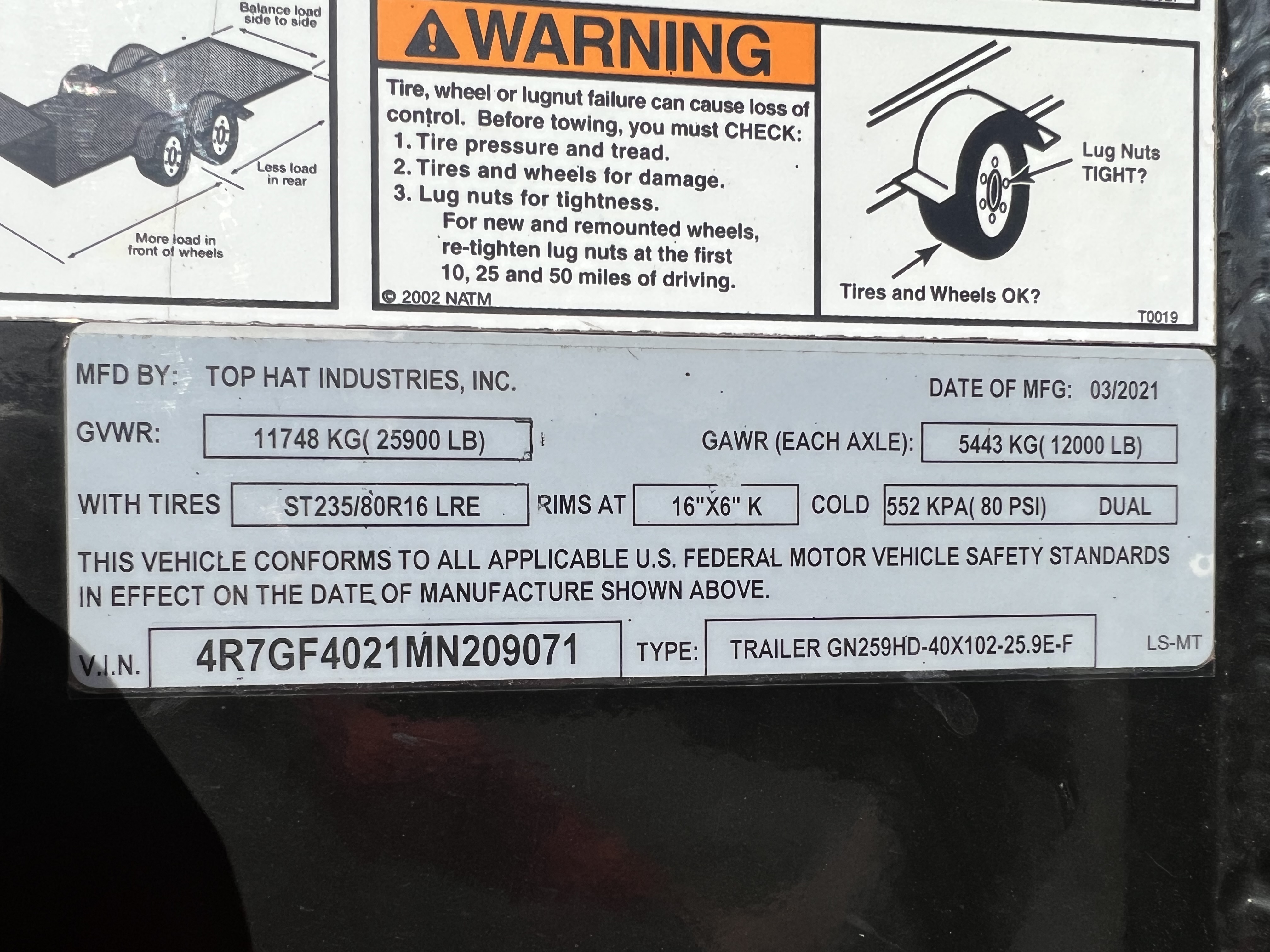 2021 TOP HAT TRAILERS GN259HD 40x102 - view 17 of 17